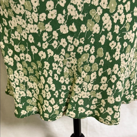 Reformation Calix Green &white Floral Mento pattern Mini Dress Ditsy Print - Picture 5 of 13
